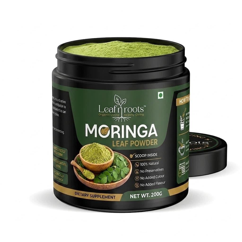 Leafnroots Moringa Leaf Powder | 100% Natural Superfood | Rich in Vitamins & Minerals | 200g