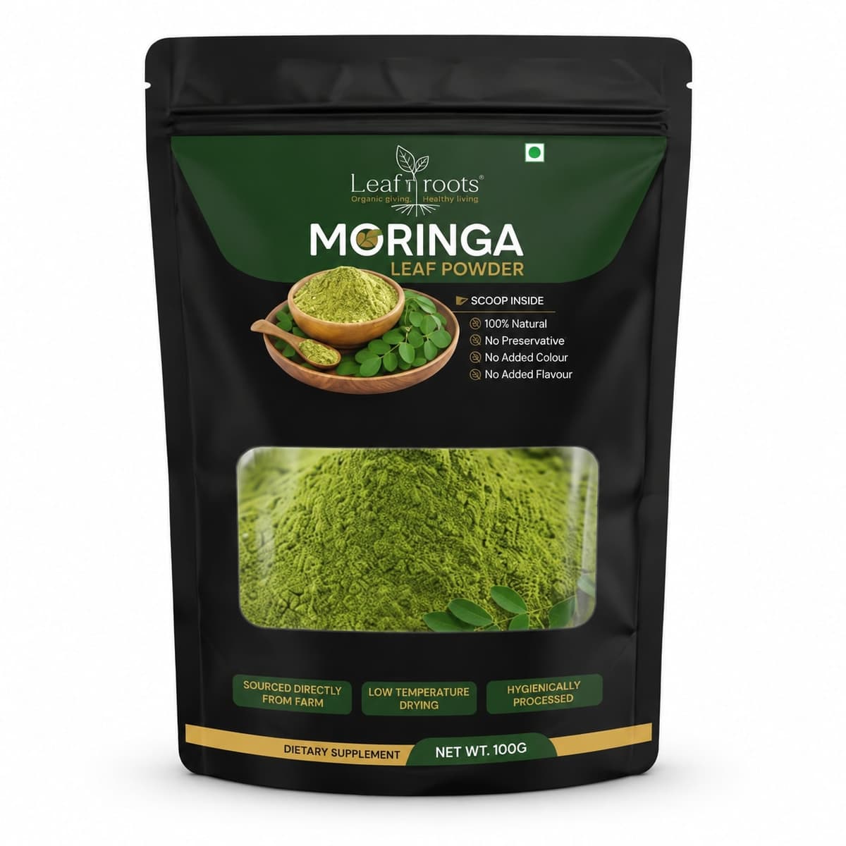 Leafnroots Moringa Leaf Powder | 100% Natural | 100g